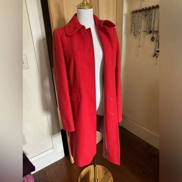 NWT JCrew long wool winter coat in bright salsa orange size 4 - Picture 2 of 7